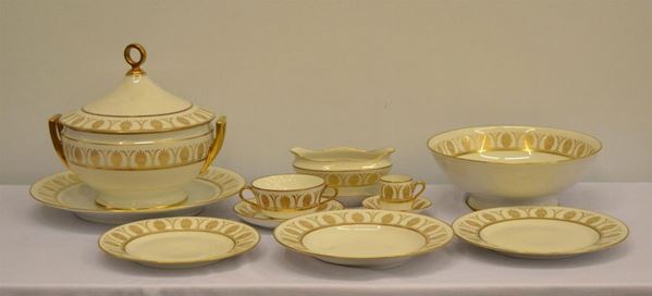 Servito di piatti da dodici, Richard-Ginoti, in ceramica, composto