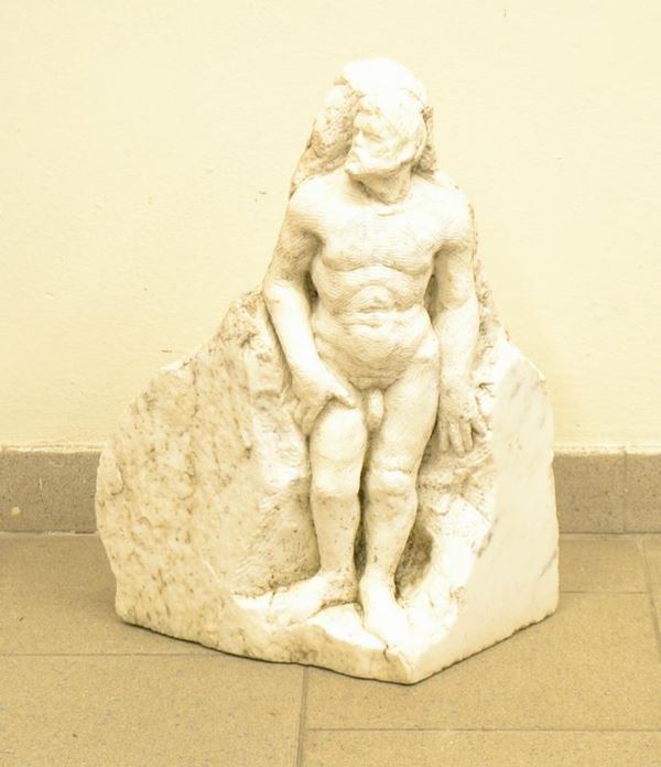 Scultura, sec. XX, in marmo,  - Asta Antiquariato, Collezionismo & Gioielli - Poggio Bracciolini Casa d'Aste
