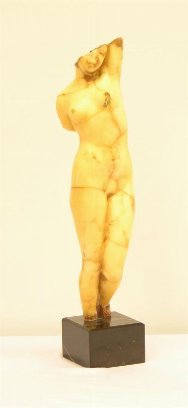 Scultura, sec. XX, in cera, raffigurante nudo
