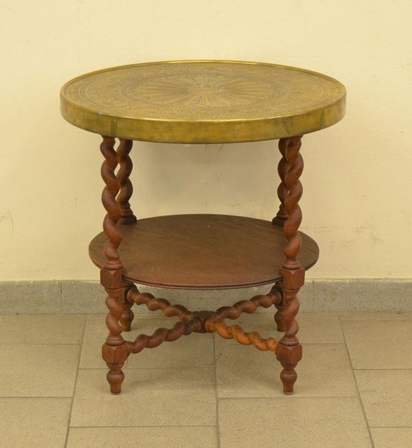 Tavolino da appoggio, Francia, sec. XIX, piano in ottone