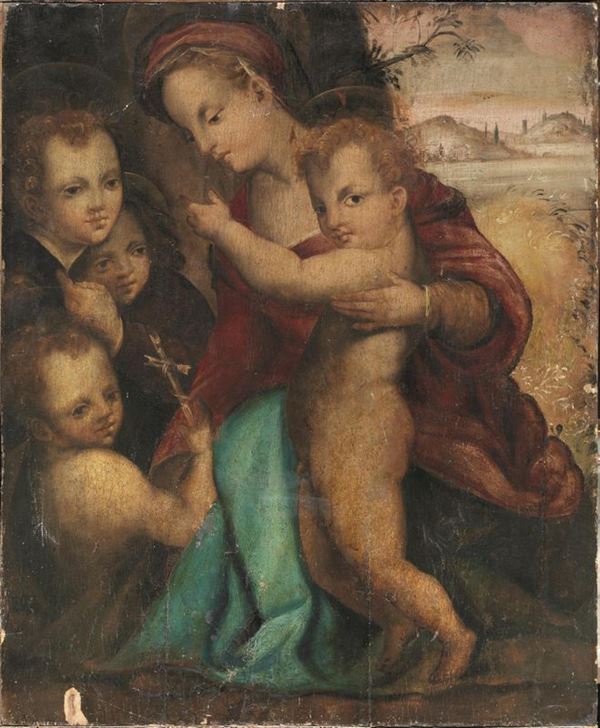 Pittore fiorentino, sec. XVI  - Asta Antiquariato, Collezionismo & Gioielli - Poggio Bracciolini Casa d'Aste