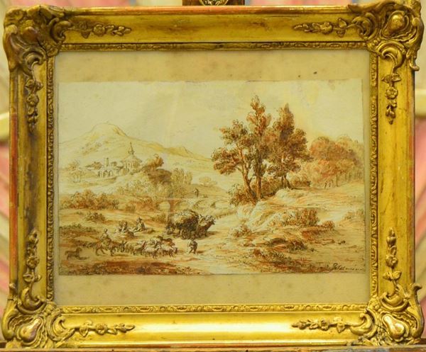 Scuola francese, sec. XIX  - Asta Antiquariato, Collezionismo & Gioielli - Poggio Bracciolini Casa d'Aste