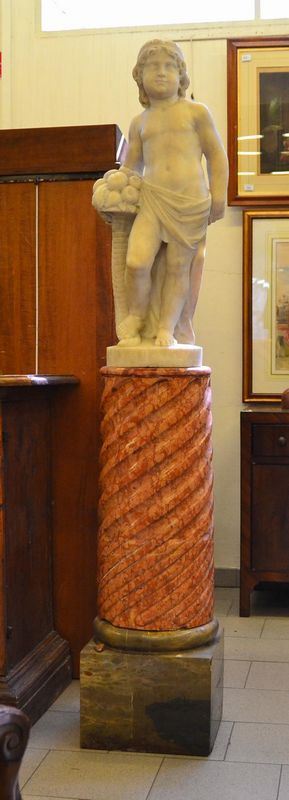 Scultura, inizi sec. XIX, in marmo bianco, raffigurante