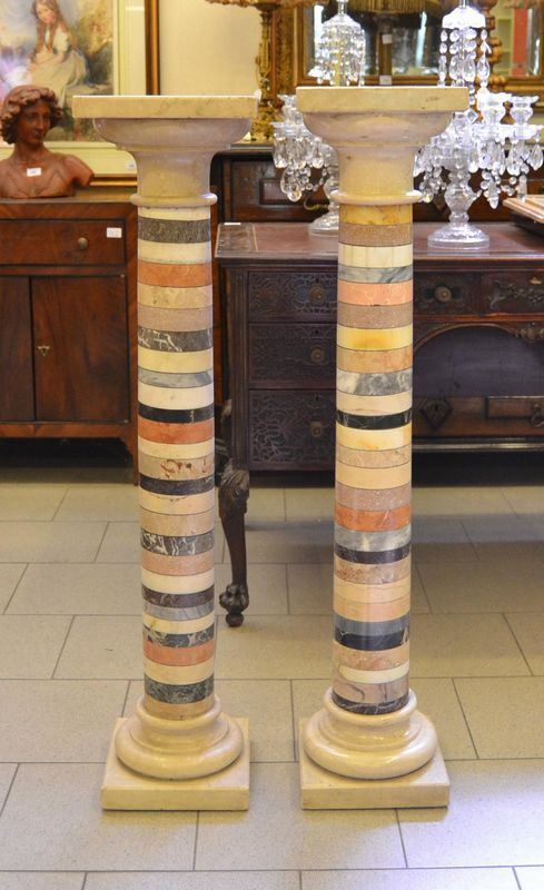 Coppia di colonne, sec. XIX, fusto centrale con marmi  - Asta Antiquariato, Collezionismo & Gioielli - Poggio Bracciolini Casa d'Aste