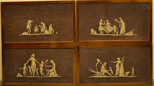 Scuola italiana, sec. XIX  - Asta Antiquariato, Collezionismo & Gioielli - Poggio Bracciolini Casa d'Aste