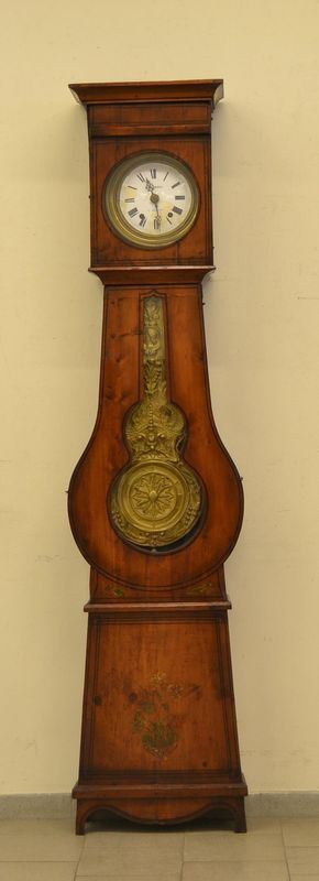 Orologio a colonna, Francia, sec. XIX, cassa in abete
