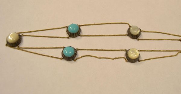 Collana in oro 18 K&nbsp; e&nbsp; 9 K&nbsp; e pietre