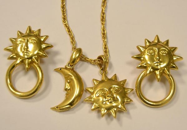 Demi-parure in oro giallo