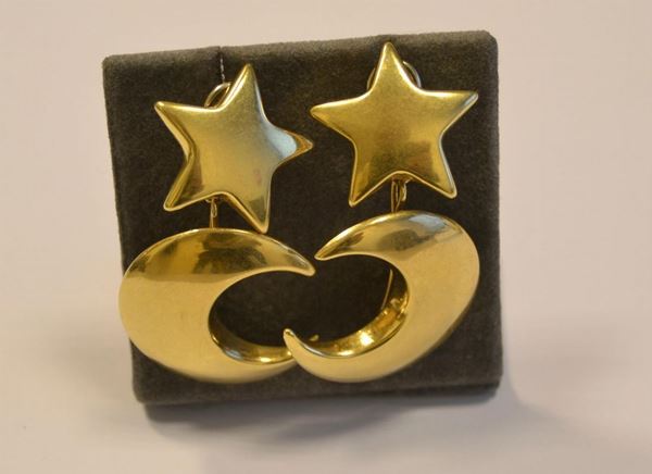 Paio di orecchini in oro giallo