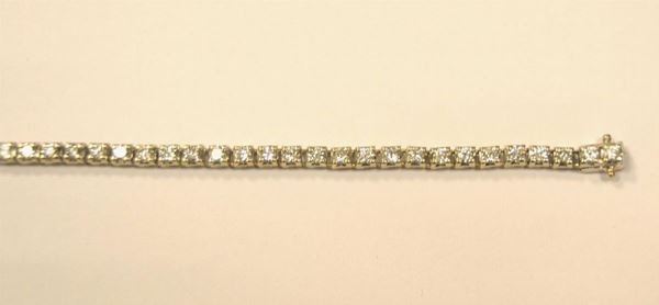 Bracciale tennis , in oro bianco e diamanti