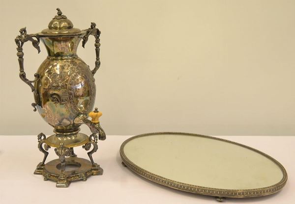Samovar, Inghilterra sec. XX in metallo argentato