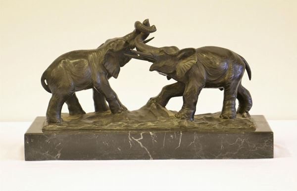 Scultura, inizi sec. XX, in bronzo, raffigurante