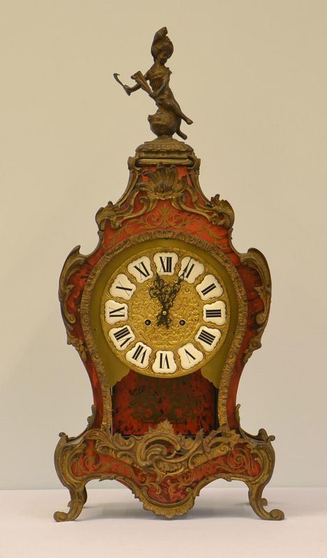 Orologio da tavolo, in stile Boulle, fine sec. XIX, cassa in legno