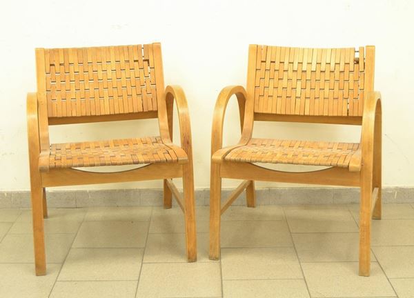 Coppia di poltroncine, Svezia, met&agrave; sec. XX,