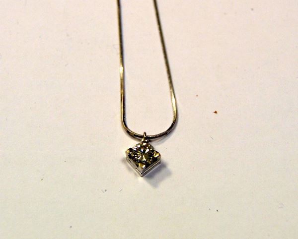 Collana in oro bianco e diamanti, Punto Luce