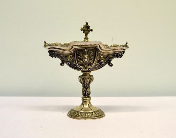 Navicella porta incenso , sec. XX in argento  - Asta ARREDI, OGGETTI D'ARTE, DIPINTI E GIOIELLI - Poggio Bracciolini Casa d'Aste