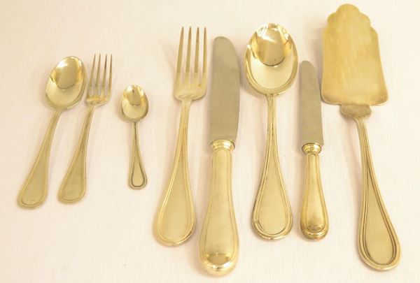 Servito di posate , sec. XX in argento  - Asta ARREDI, OGGETTI D'ARTE, DIPINTI E GIOIELLI - Poggio Bracciolini Casa d'Aste