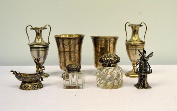 Due bicchieri sec. XIX , in argento