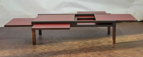 Tavolo da fumo, design, in legno weng&egrave; bicolore,