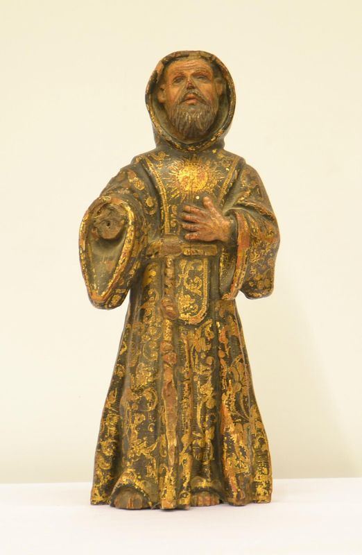 Scultura, sec. XVII, in legno policromo,