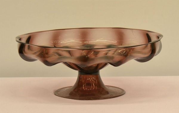 Centrotavola, inizi sec. XX, in vetro di Murano,