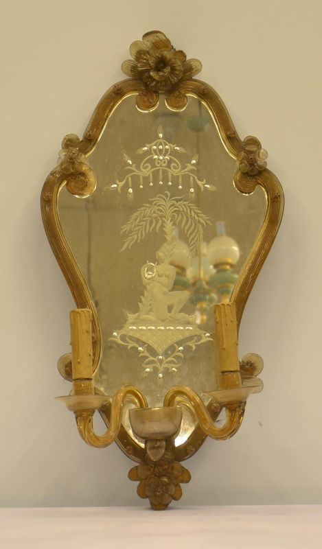 Ventolina, Venezia, sec. XIX, in vetro di Murano, specchiera