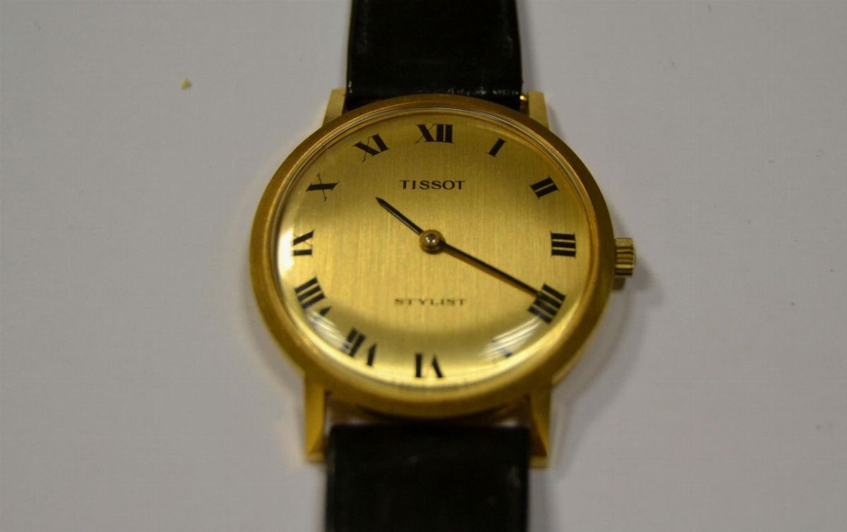 Orologio da polso Tissot mod. Stylus in oro giallo Asta