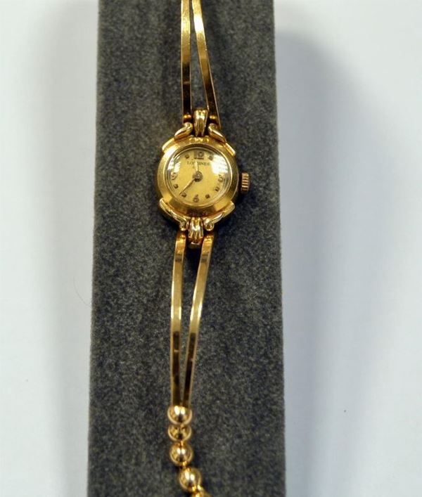 Orologio per signora , inizi sec. XX , Longines in oro&nbsp;&nbsp;&nbsp;&nbsp;&nbsp;&nbsp;&nbsp;&nbsp;&nbsp;&nbsp;&nbsp;&nbsp;&nbsp;&nbsp;&nbsp;&nbsp;&nbsp;&nbsp;&nbsp;&nbsp;
