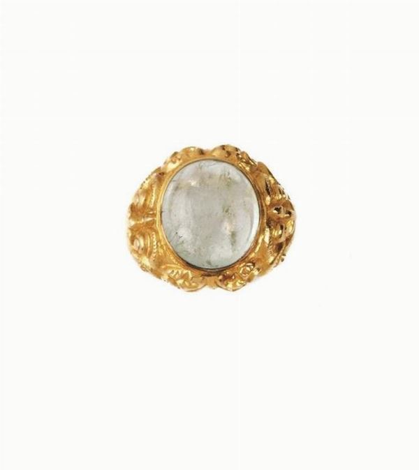 ANELLO IN ORO GIALLO E SMERALDO