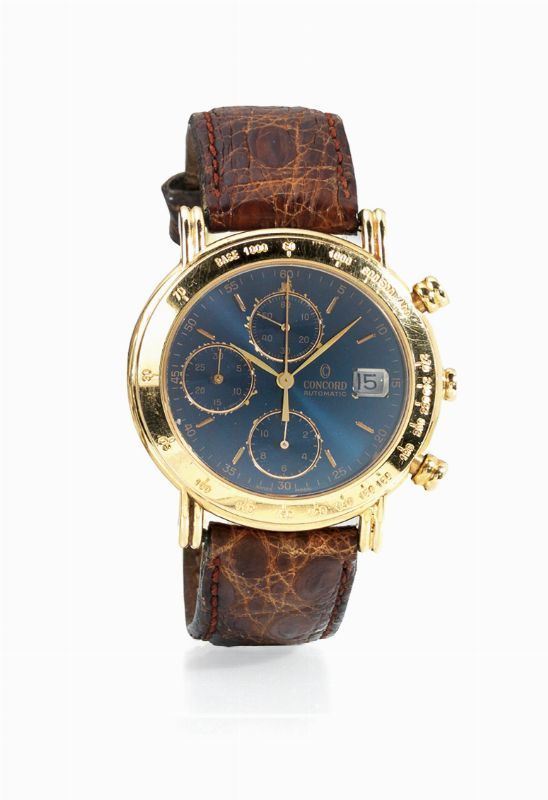 Orologio da polso Concorde Automatic Chronograph, Ref 50-AT-210/1, cassa n. 949’373 in oro rosa 18 kt, con scatola e garanzia