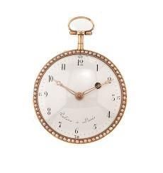 OROLOGIO DA TASCA VALERE A PARIS, 1820 CIRCA, IN ORO GIALLO, SMALTI E PERLE