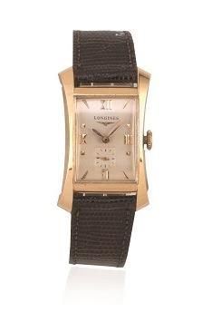 OROLOGIO DA POLSO LONGINES WITTNAUER WATCH CO. INC NEW YORK, N. 7855690, ANNI '50, IN ORO 14 KT , CON SCATOLA