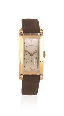 OROLOGIO DA POLSO LONGINES, CASSA N. 653'692, MOVIMENTO N 6'777'585, ANNI '40, IN ORO 14 KT
