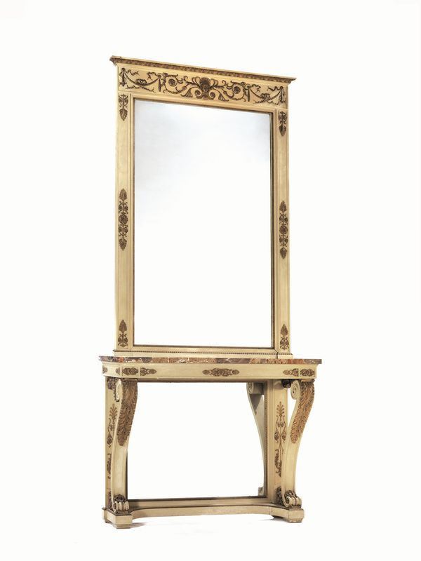 CONSOLE CON SPECCHIERA, IN STILE IMPERO