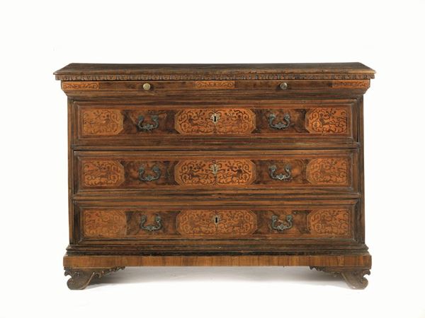 CASSETTONE, LOMBARDIA, INIZI SECOLO XVIII  - Asta INTERNI | GIOIELLI, orologi , Mobili, OGGETTI D'ARTE e Dipinti - Poggio Bracciolini Casa d'Aste