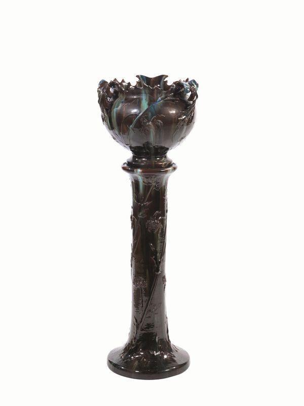 POTICHE CON COLONNA, TOSCANA, INIZI SECOLO XX  - Asta INTERNI | GIOIELLI, orologi , Mobili, OGGETTI D'ARTE e Dipinti - Poggio Bracciolini Casa d'Aste