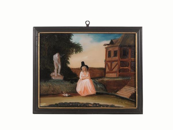 TRE DIPINTI SU VETRO, SECOLO XVIII
