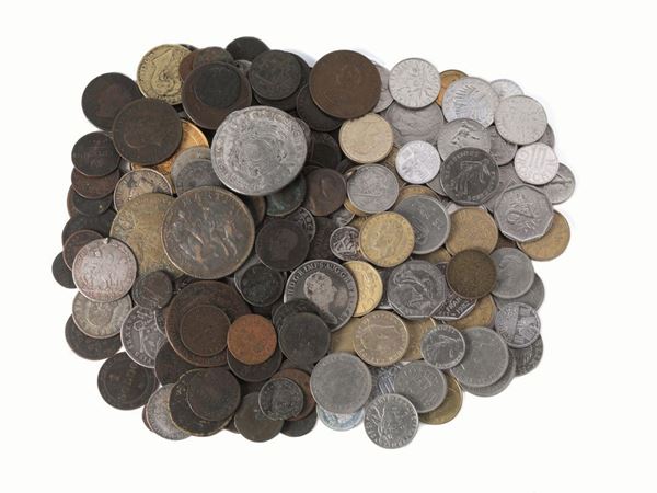 LOTTO DI MONETE IN BRONZO, ARGENTO E ALTRI METALLI