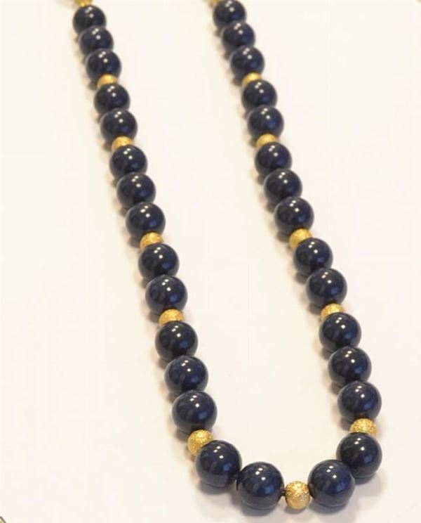 COLLANA IN ORO E LAPISLAZZULO