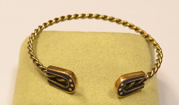BRACCIALE, GUCCI , IN&nbsp; ORO GIALLO E SMALTO