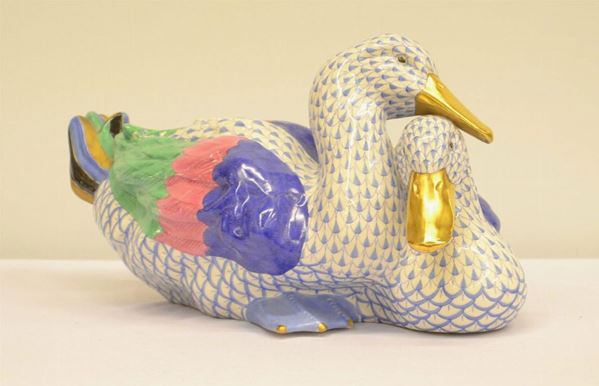 Scultura, sec. XX, manifattura Herend, in ceramica,