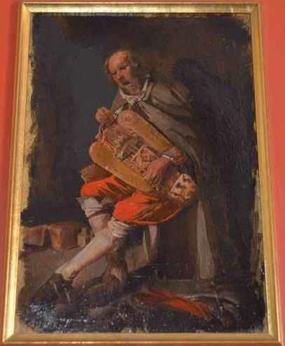 Riproduzione a stampa da un dipinto di Georges la Tour, cm 27,5x19,5