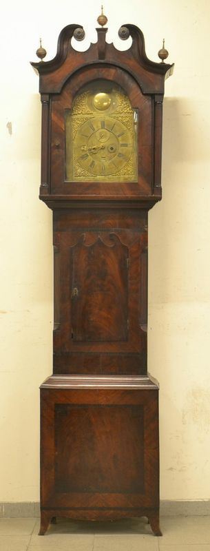 Orologio a colonna, Inghilterra, sec. XIX, cassa in mogano,