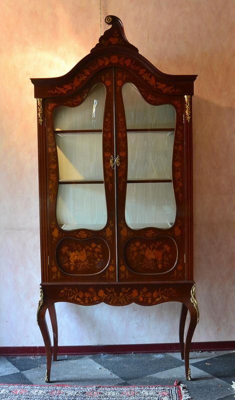 Vetrina, Inghilterra, sec. XIX, in mogano filettato,  - Asta ANTIQUARIATO, COLLEZIONISMO E GIOIELLI - Poggio Bracciolini Casa d'Aste