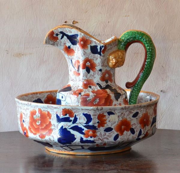 Brocca e catino, inizi sec. XX, manifattura Mason,  - Asta ANTIQUARIATO, COLLEZIONISMO E GIOIELLI - Poggio Bracciolini Casa d'Aste