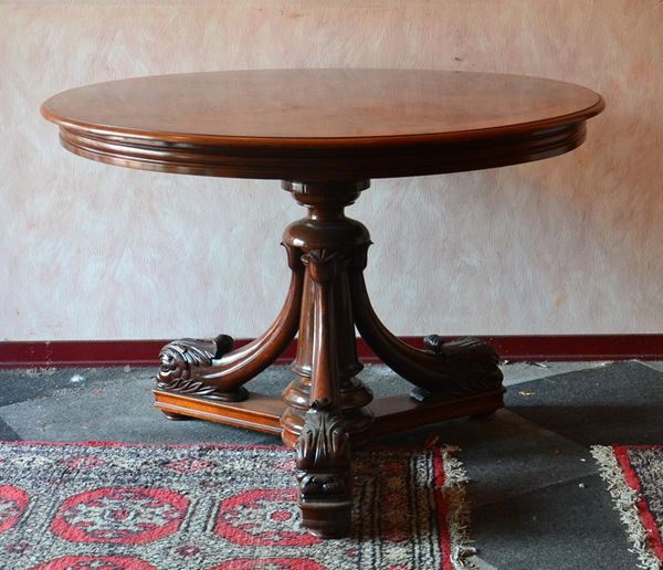 Tavolo, Inghilterra, sec. XIX, in mogano, base  - Asta ANTIQUARIATO, COLLEZIONISMO E GIOIELLI - Poggio Bracciolini Casa d'Aste