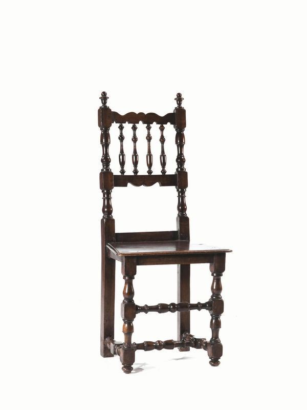 SEDIA A BIRILLI, SIENA, SECOLO XVII  - Asta ANTIQUARIATO, COLLEZIONISMO E GIOIELLI - Poggio Bracciolini Casa d'Aste