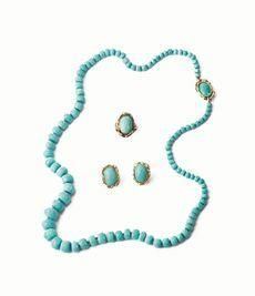 PARURE IN ORO GIALLO E TURCHESI COMPOSTA DA COLLANA, PAIO DI ORECCHINI ED&nbsp;