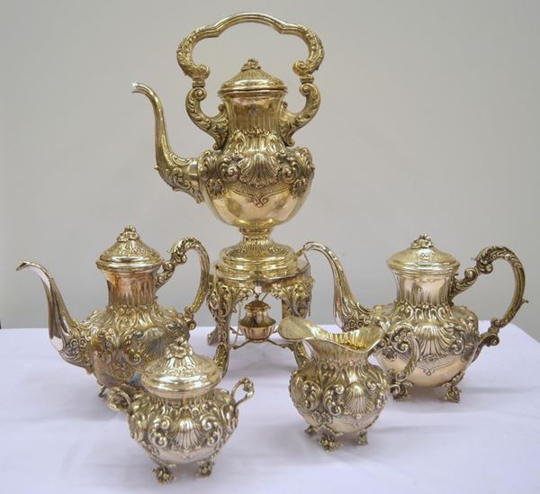 SERVITO DA TE' E CAFFE', COMPLETO DI SAMOVAR , SEC. XX&nbsp;&nbsp;&nbsp;&nbsp;&nbsp;&nbsp;&nbsp;&nbsp;&nbsp;&nbsp;&nbsp;&nbsp;&nbsp;&nbsp;&nbsp;&nbsp;&nbsp;&nbsp;&nbsp;&nbsp;