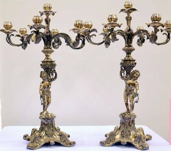 COPPIA DI GRANDI CANDELABRI, SEC. XX